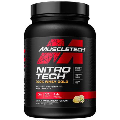 MuscleTech NitroTech 100% Whey Gold Protein Powder, Build Muscle Mass, Whey Isolate Protein Powder