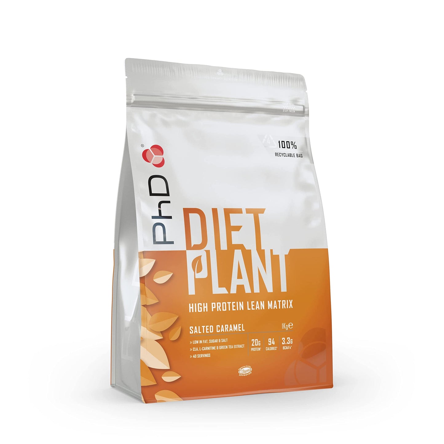 PhD Nutrition Diet Plant, Vegan Protein Powder Plant Based, Salted Caramel