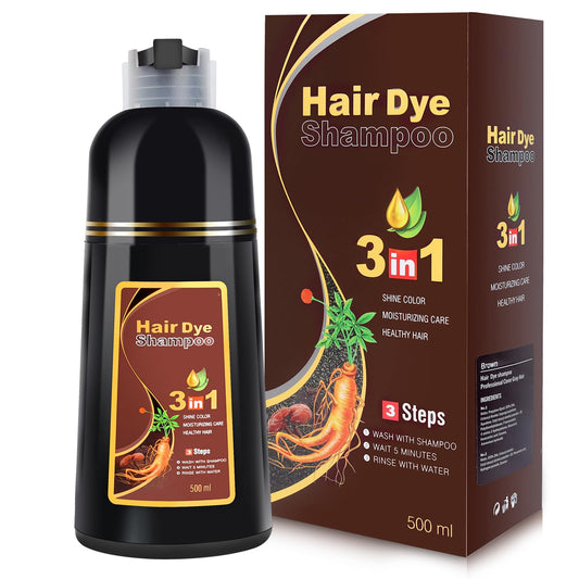 Bablabear MEIDU Brown Hair Color Shampoo for Women and Men,Instant Hair Dye Shampoo 