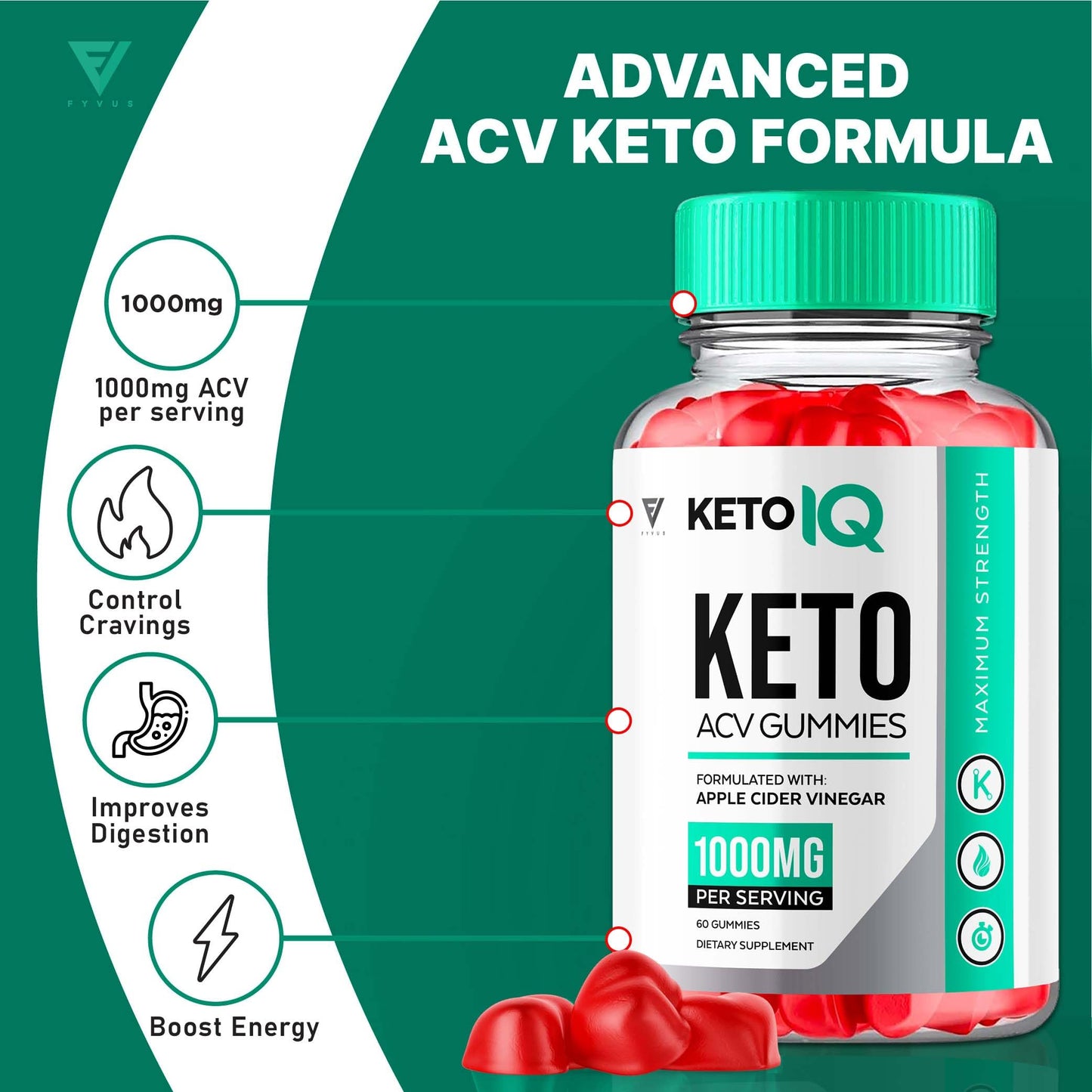 (3 Pack) Keto IQ KetoIQ Keto ACV Gummies, Keto IQ ACV Gummies Advanced Weight Loss