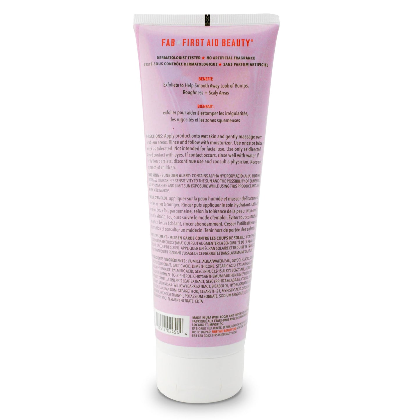 First Aid Beauty KP Bump Eraser Body Scrub Exfoliant for Keratosis Pilaris with 10% AHA