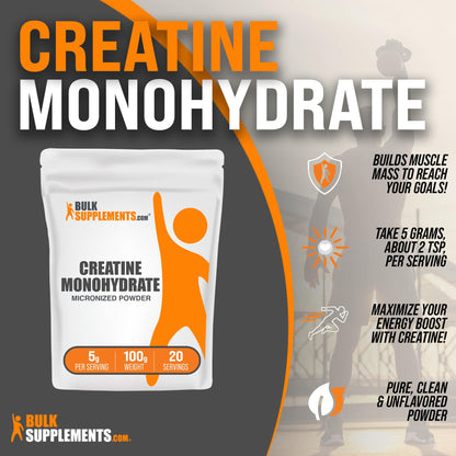 BULKSUPPLEMENTS.COM Creatine Monohydrate Powder - Micronized Creatine