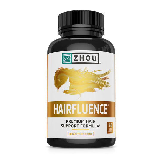 Zhou Hairfluence, Hair Growth Supplement with Biotin 5000mcg, Collagen, Keratin, 