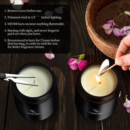 2 Pack Scented Candles for Home Scented, Strong Fragranced Aromatherapy Candles - 6 Oz