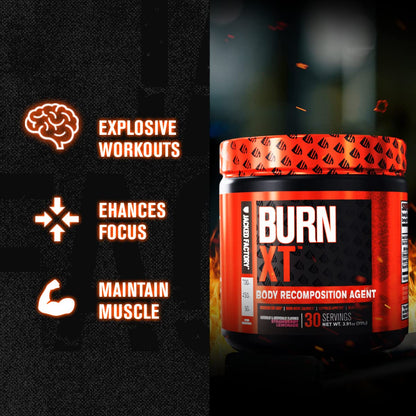 Jacked Factory Burn-XT Powder for Men & Women - Improve Focus & Increase Energy