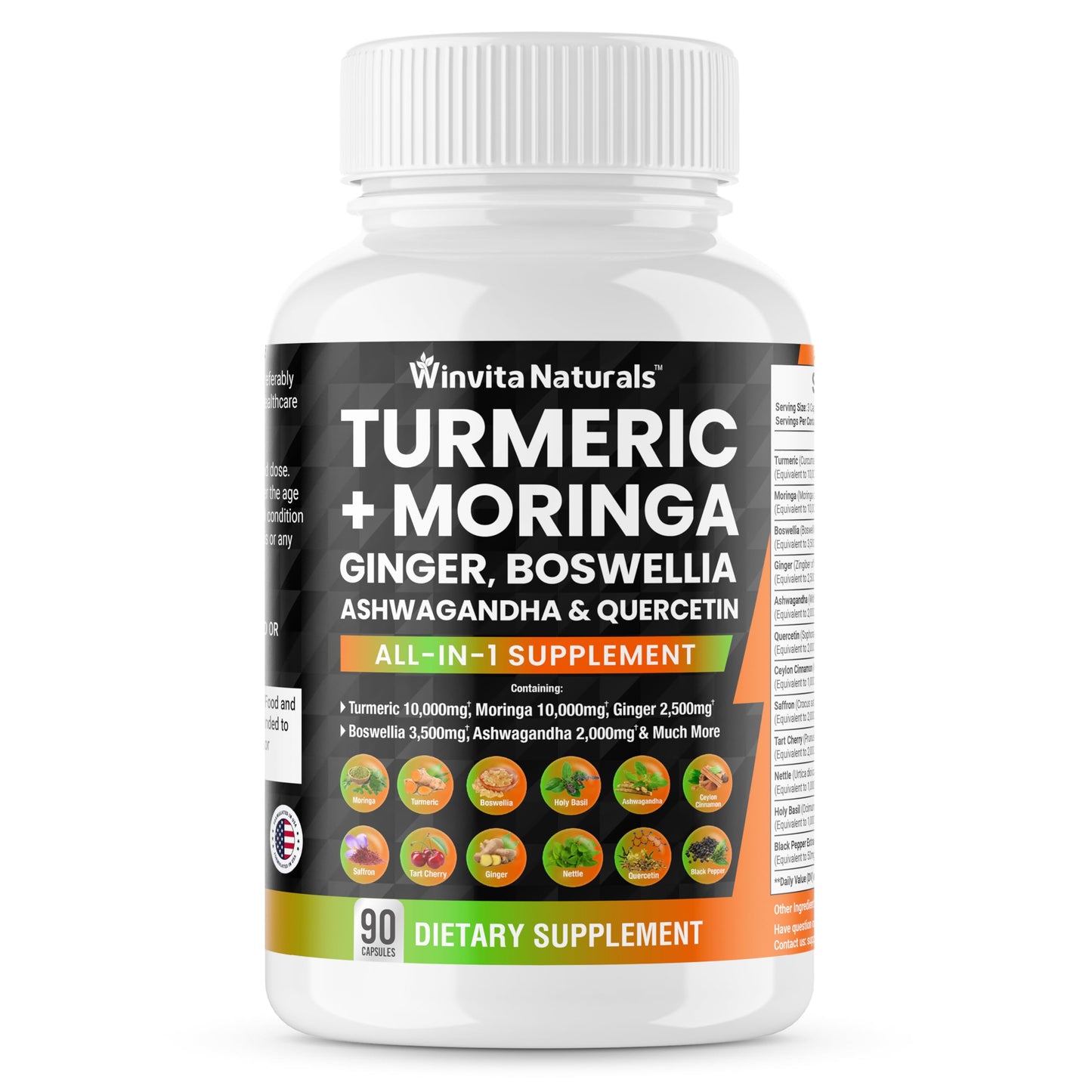 Turmeric Curcumin 10000mg Moringa 10000mg Boswellia 3500mg Ginger 2500mg 