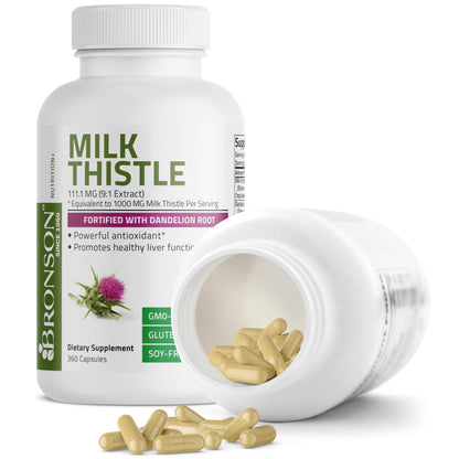 Bronson Milk Thistle Silymarin Marianum & Dandelion Root Liver Health Support