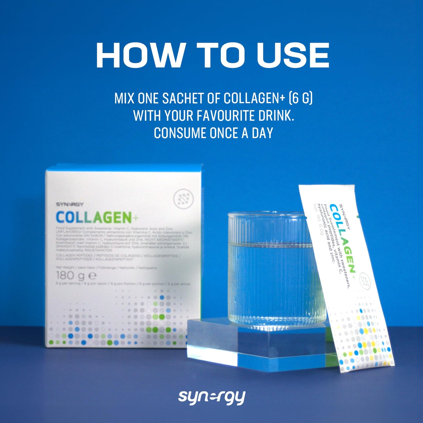 Synergy Worldwide Collagen+ 30 doses | 5810mg Collagen with Vitamin C, Hyaluronic Acid and Zinc