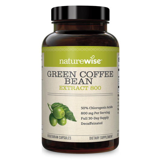 NatureWise Green Coffee Bean 800mg Max Potency Extract 50% Chlorogenic Acids