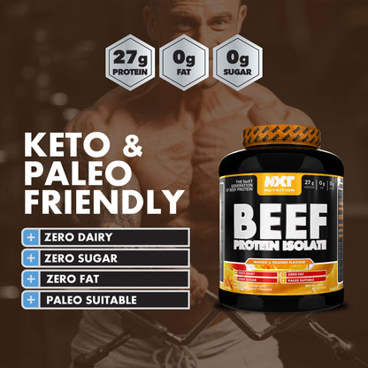 NXT Nutrition Beef Protein Isolate Powder - Protein Powder High in Natural Amino Acids