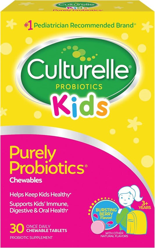 Culturelle Kids Chewable Daily Probiotic for Kids, Ages 3+, 30 Count