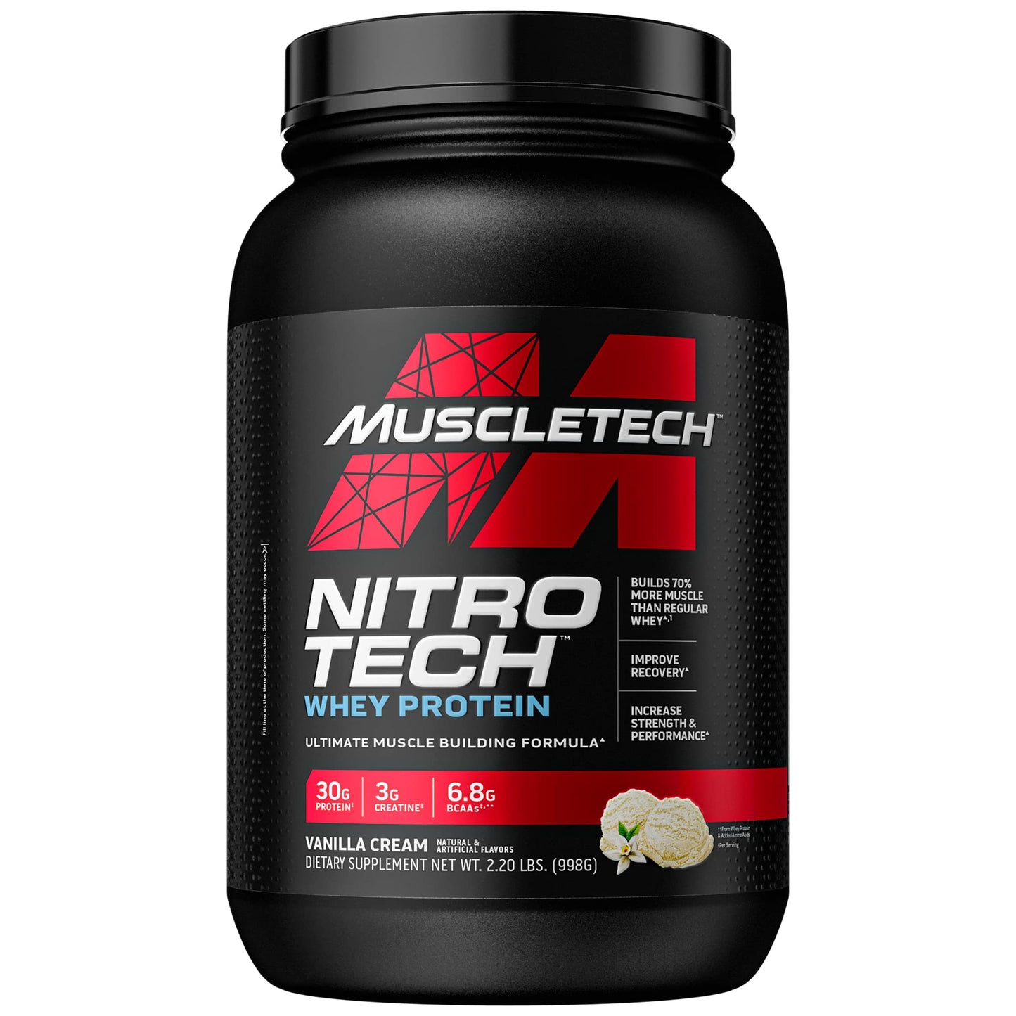 Whey Protein Powder | MuscleTech Nitro-Tech Whey Protein Isolate & Pepti