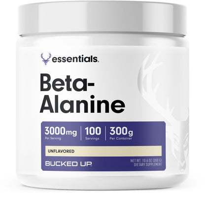 Bucked Up Beta Alanine 300mg Powder, Non-GMO, Gluten-Free, Unflavored (100 Servings)