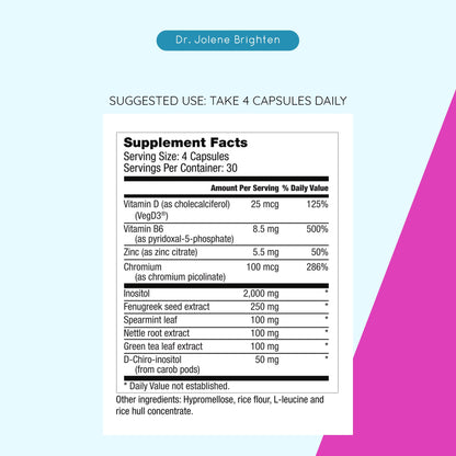 Dr. Brighten Myoinositol Plus - Doctor Formulated Ratio of Myo- and D-Chiro-Inositol