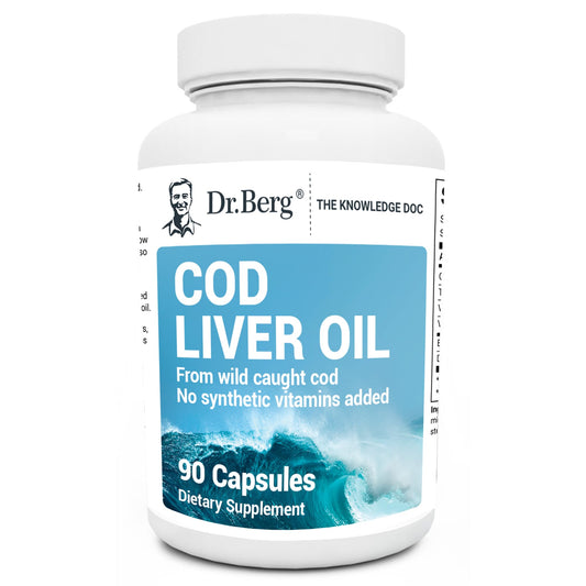 Dr. Berg Cod Liver Oil Capsules - New Formula Without OxBile - Rich in Omega-3 Fatty 