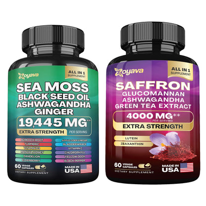 Zoyava Sea Moss 16-in-1 and Saffron 6-in-1 Bundle