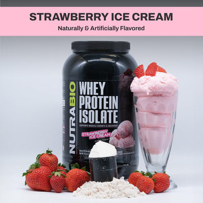 NutraBio Whey Protein Isolate Supplement – 25g of Protein Per Scoop with Complete