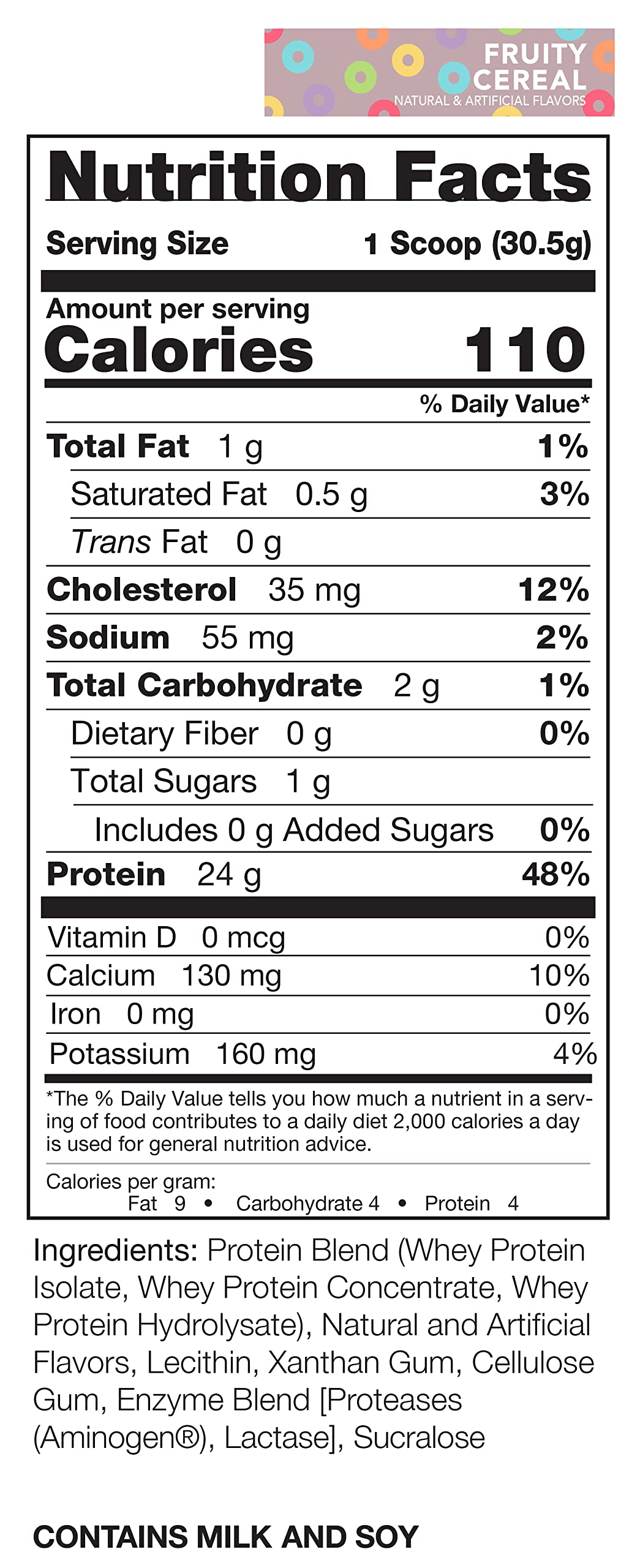 Rivalus Rivalwhey – Fruity Cereal 2lb - 100% Whey Protein, Whey Protein Isolate Primary