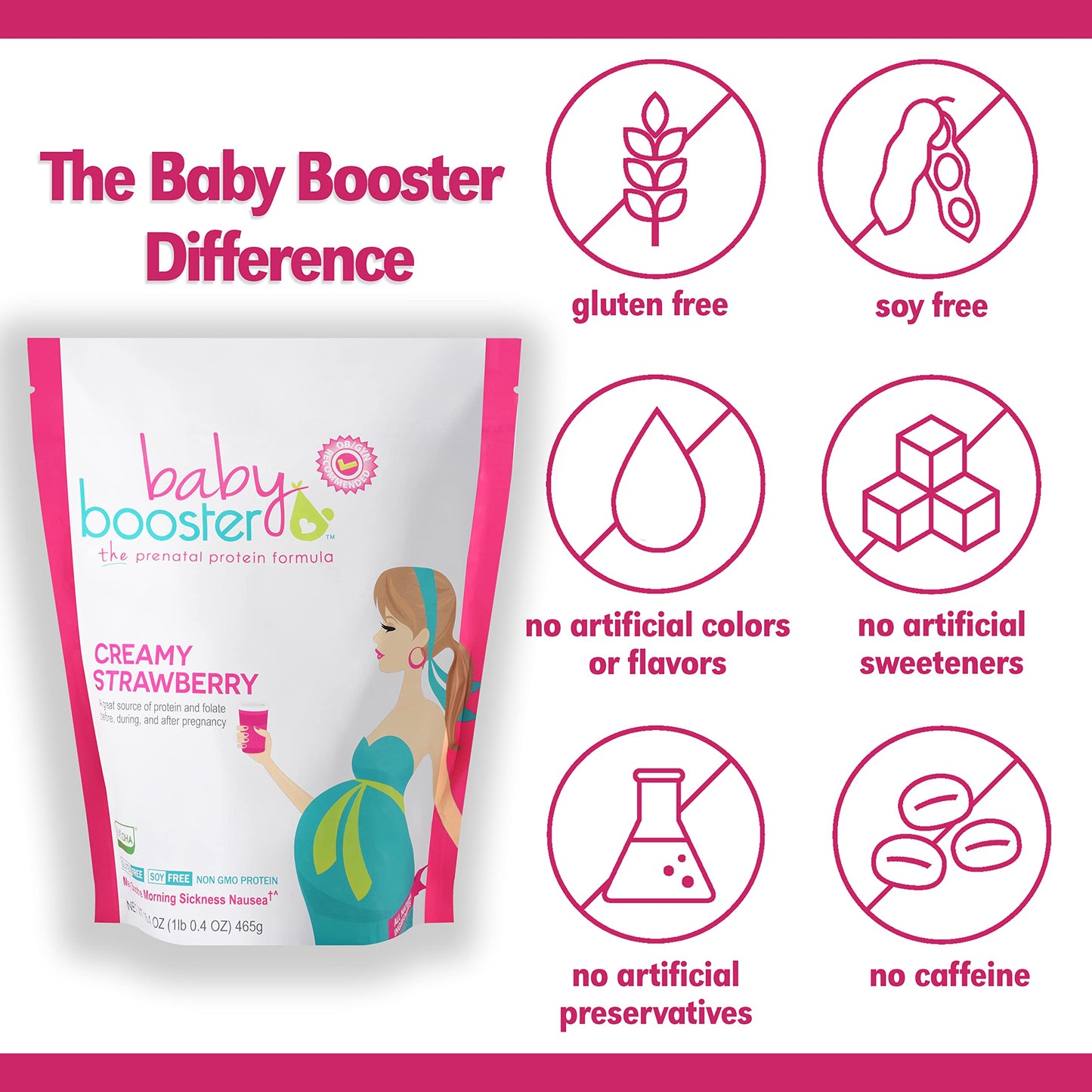 Baby Booster Prenatal Vitamin Supplement Shakes, Kona Mocha and Strawberry