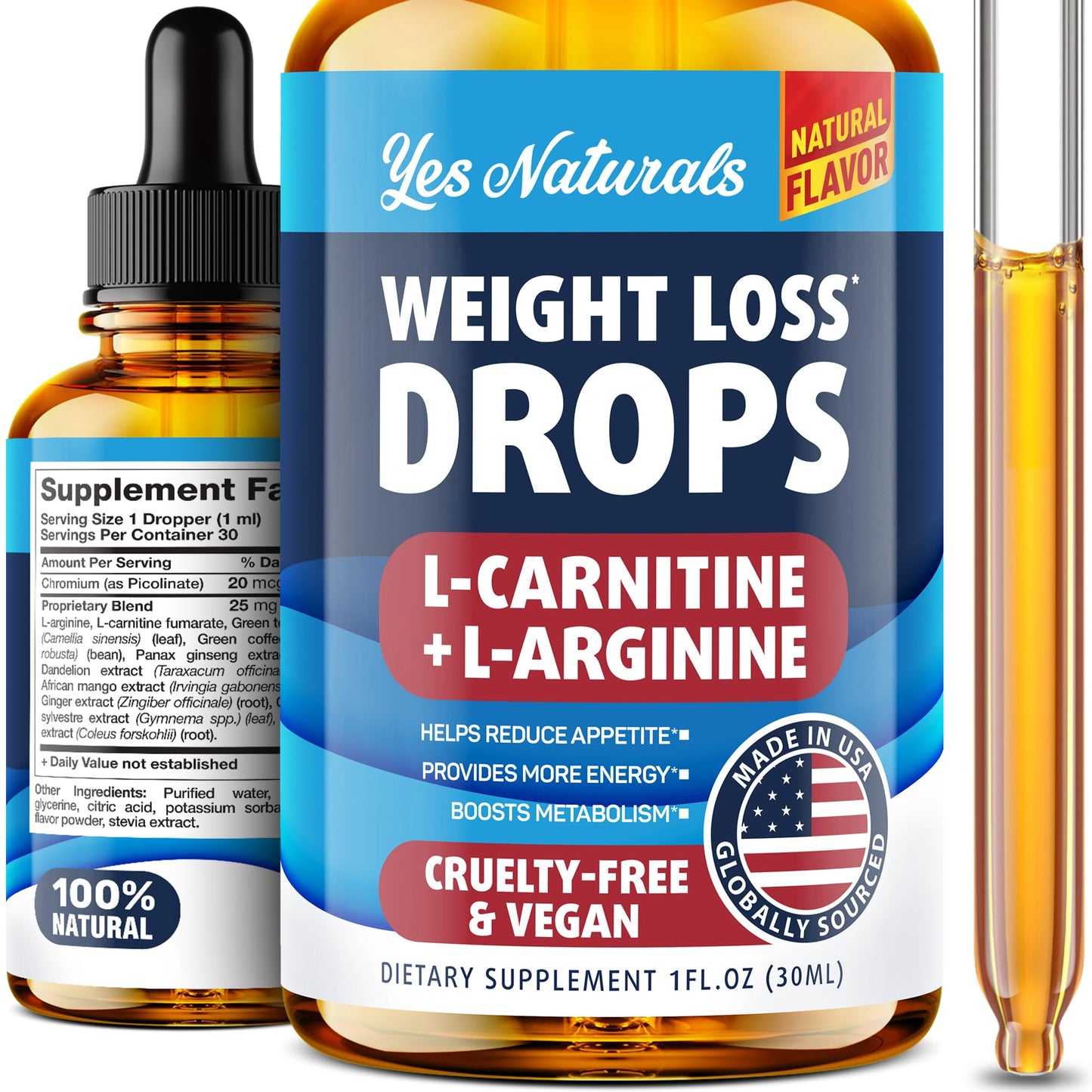 YES NATURALS! Weight Loss Drops - Natural Metabolism Booster & Appetite Suppressant