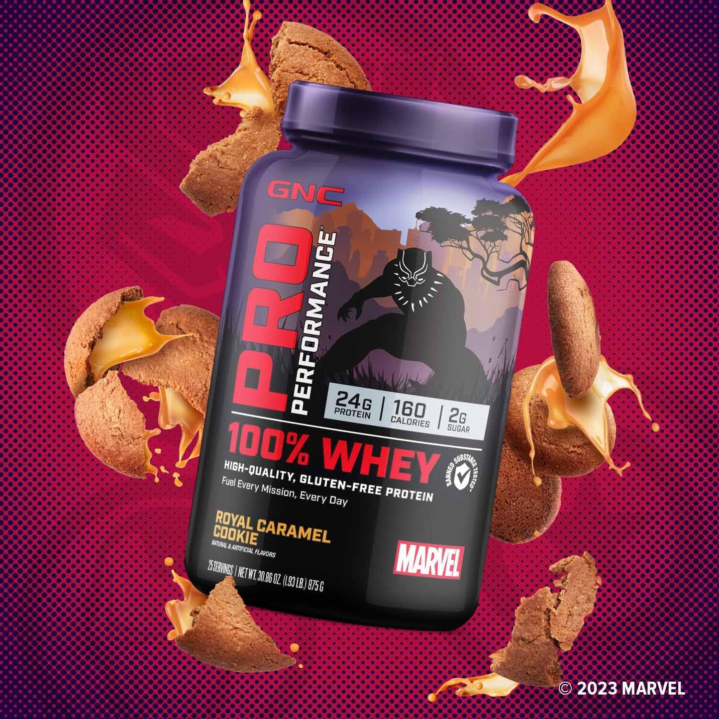 GNC Pro Performance 100% Whey - Marvel: Royal Caramel Cookie - 25 Servings