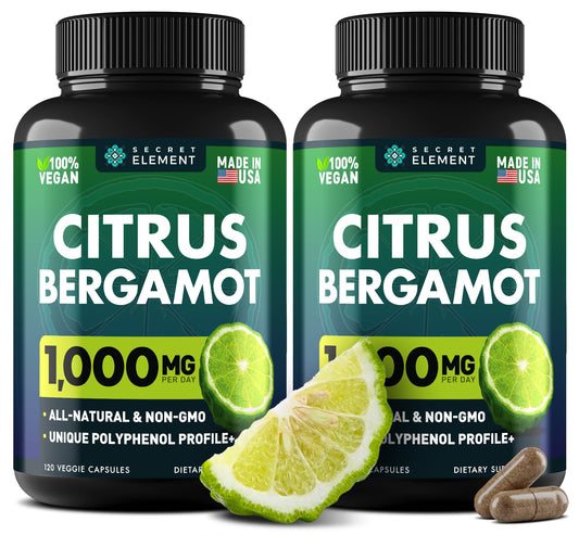 (2 PACK) Citrus Bergamot Extract 1000mg - Citrus Bergamot Supplement for Circulatory