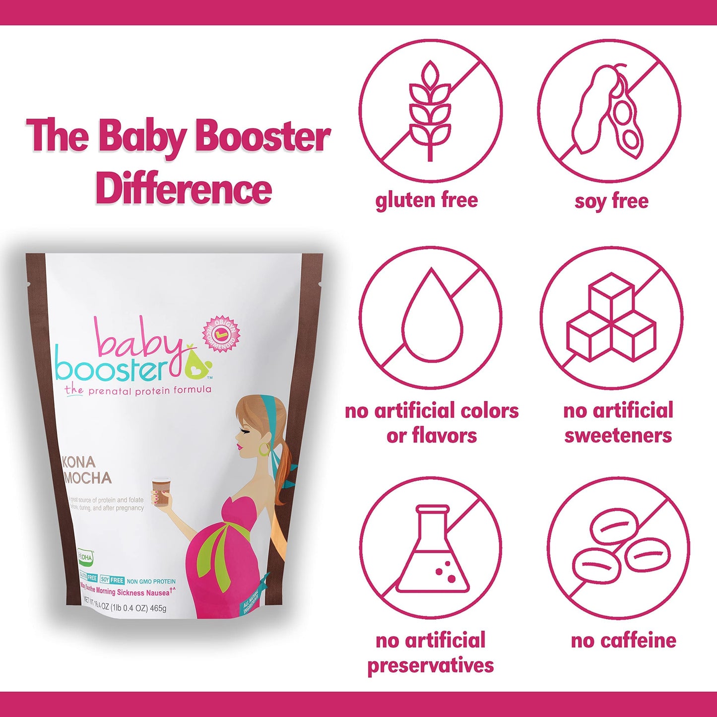 Baby Booster Prenatal Vitamin Supplement Shakes, Kona Mocha and Tahitian Vanilla