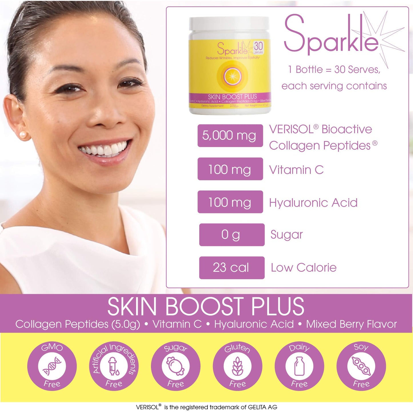 Hydrolyzed Collagen Powder - Sparkle Skin Boost Plus (Tropical Coconut Pineapple)