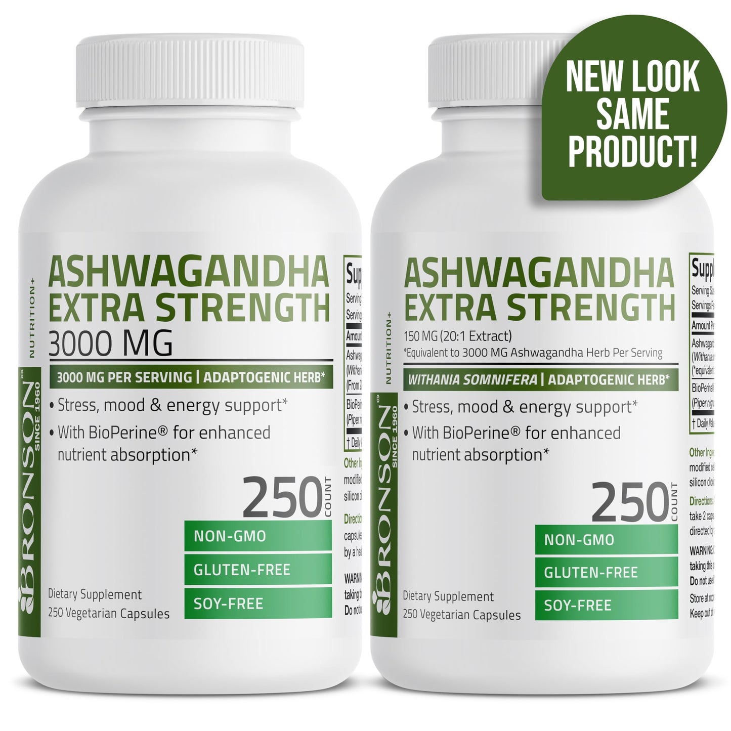 Bronson Ashwagandha Extra Strength 3000 mg Stress & Mood Support with BioPerine