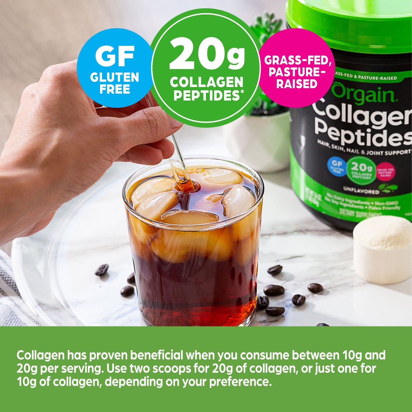 Orgain Collagen Peptides Unflavoured 454 g