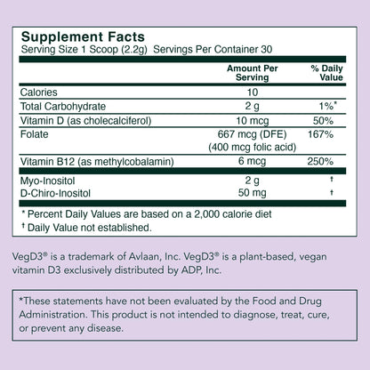 Rael Hormone Balance for Women, Myo Inositol Powder - Myo-Inositol & D-Chiro Inositol