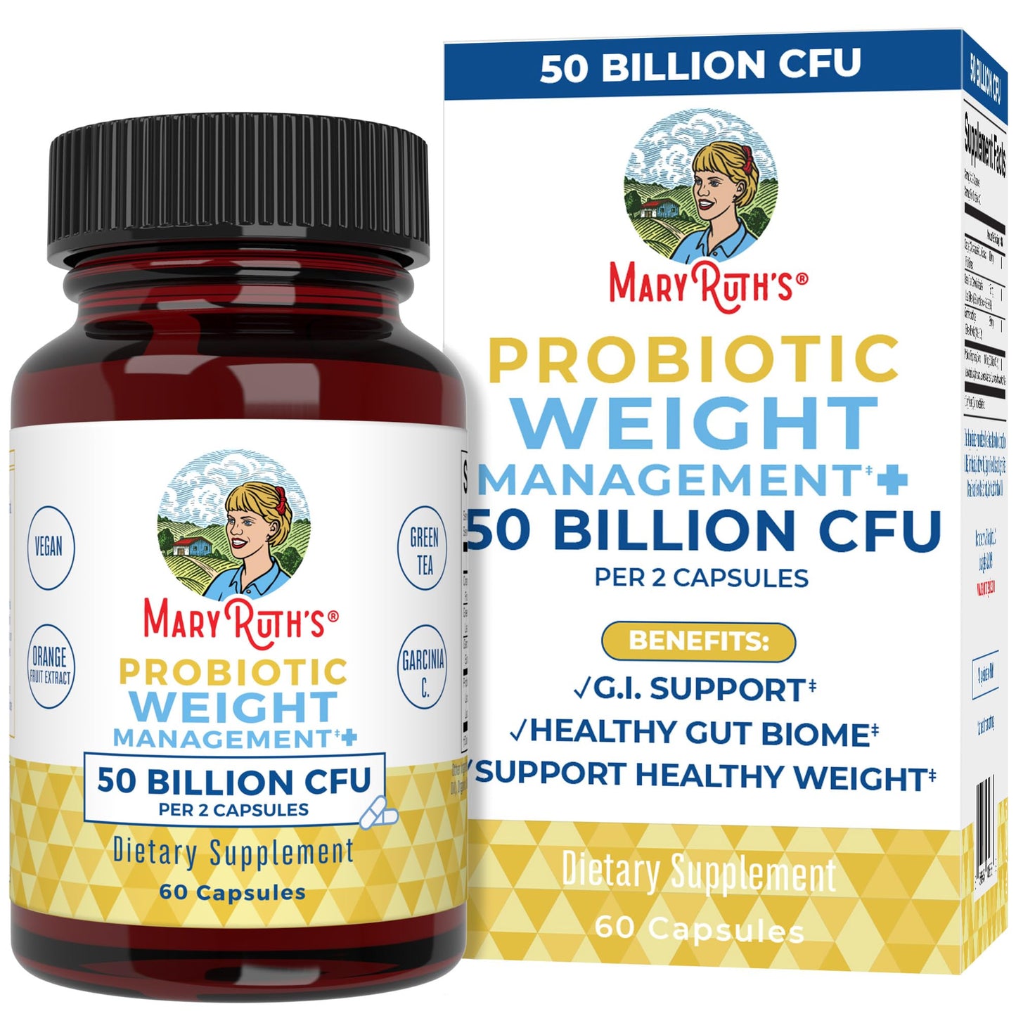 MaryRuth Organics Probiotics Capsule for Women & Men | Weight Management | Digestive 