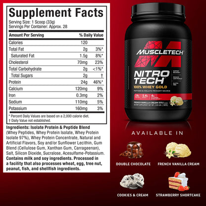 Whey Protein Powder | MuscleTech Nitro-Tech Whey Gold Protein Powder