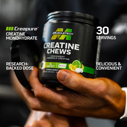 MuscleTech | Creatine Chews | Creapure | Muscle Recovery + Builder for Men & Women