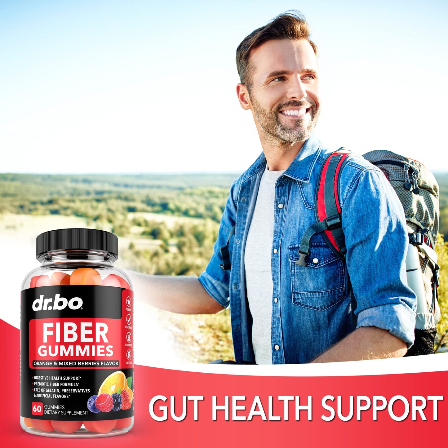 Fiber Gummies for Adults & Kids - Tasty Gummy Prebiotic Fiber Supplement for Max Digest