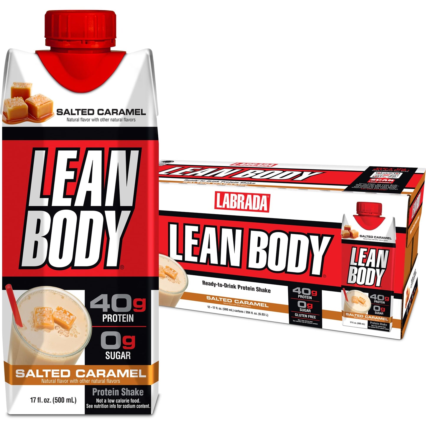 Lean Body Ready-to-Drink Salted Caramel Protein Shake, 40g Protein, Whey Blend