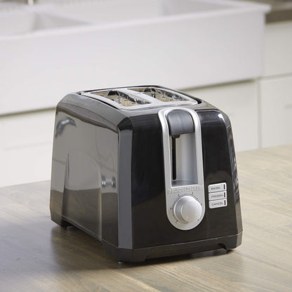 BLACK+DECKER 2-Slice Toaster, T2569B, Extra Wide Slots, 6 Shade Settings, 850 Watts