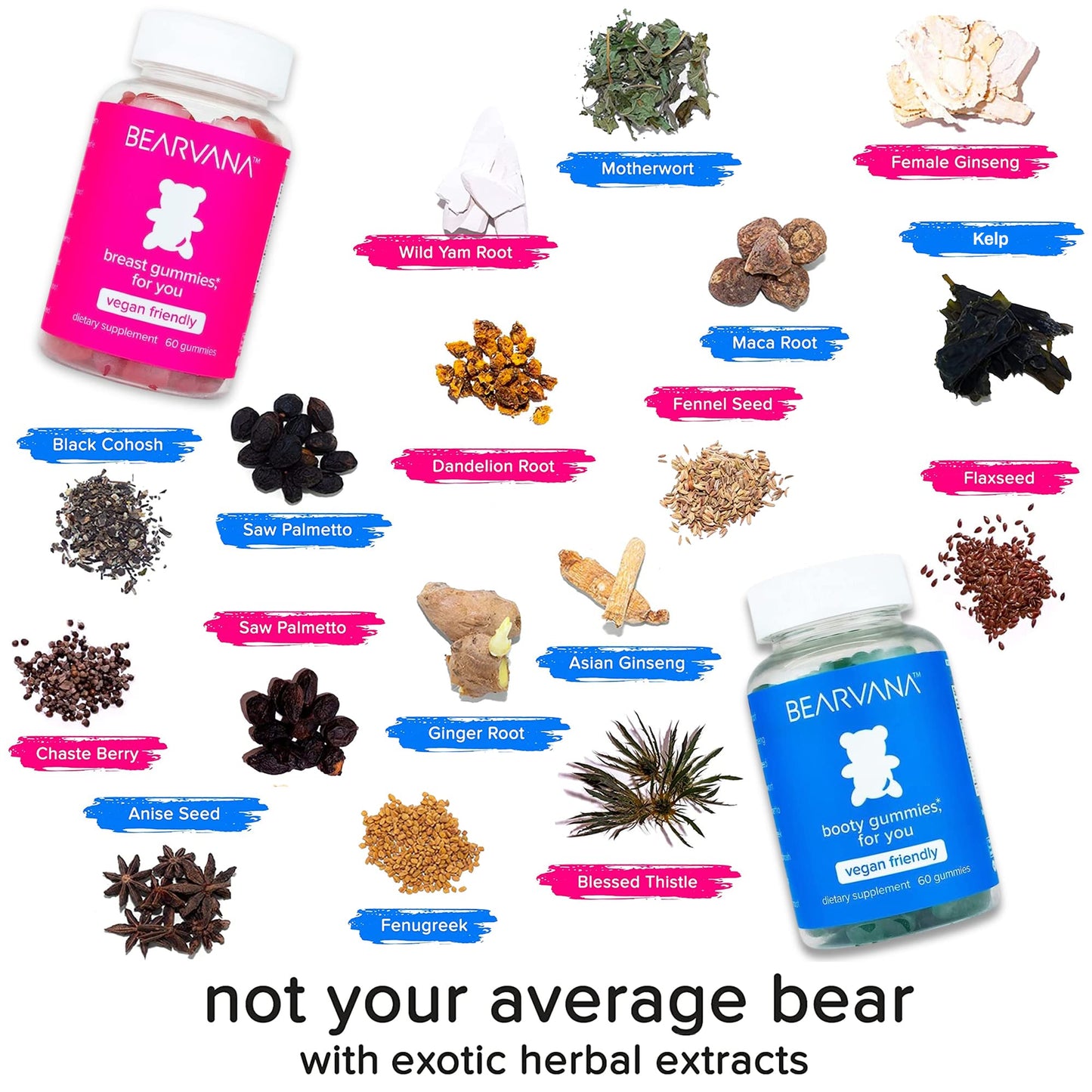 BEARVANA Bum & Chest Support Gummies for Women | Workout Enhancement