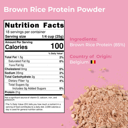 Amrita Brown Rice Protein Powder - Unflavored Vegan Protein Powder - Non-GMO, Gluten