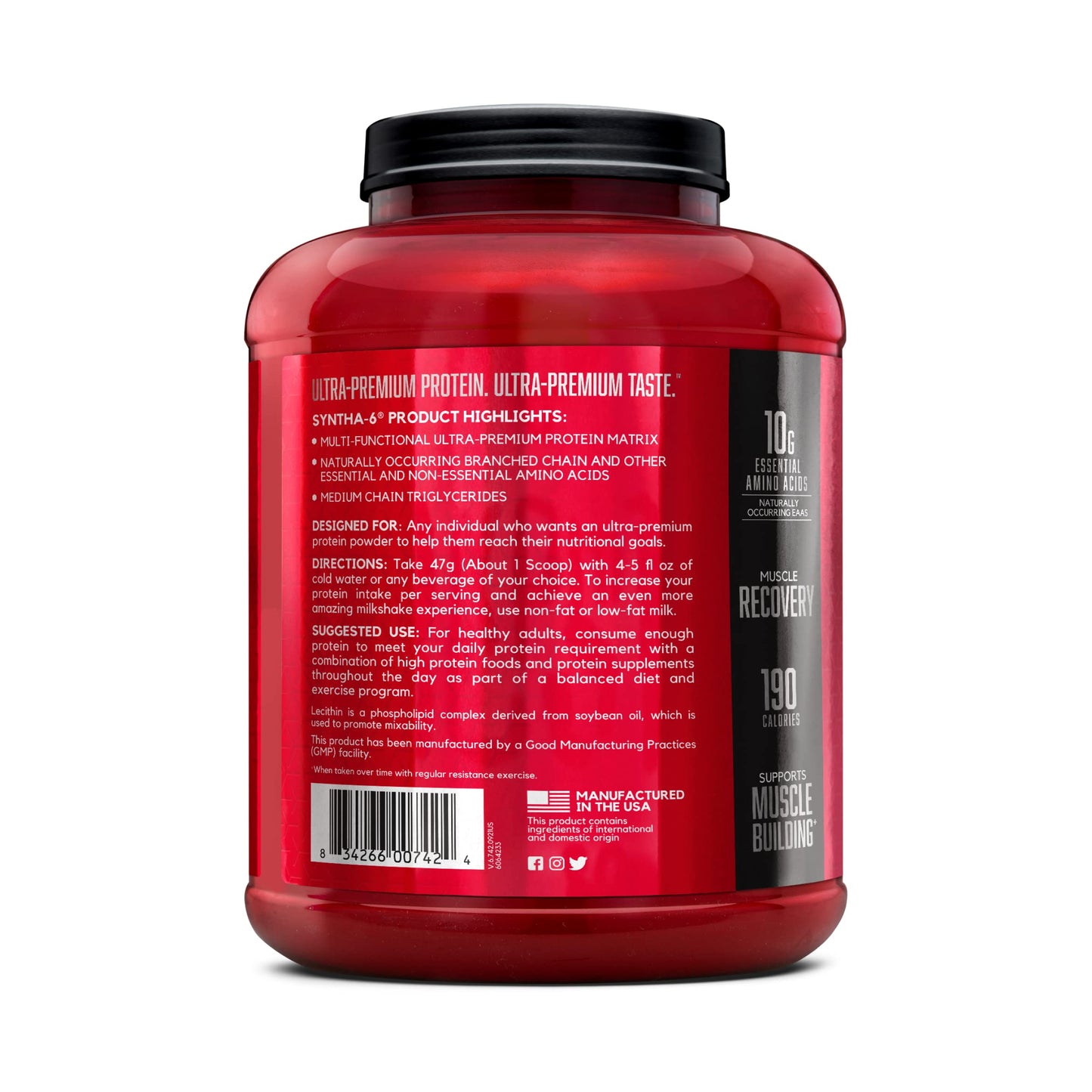 BSN SYNTHA-6 Whey Protein Powder with Micellar Casein, Milk Protein Isolate, Chocolate