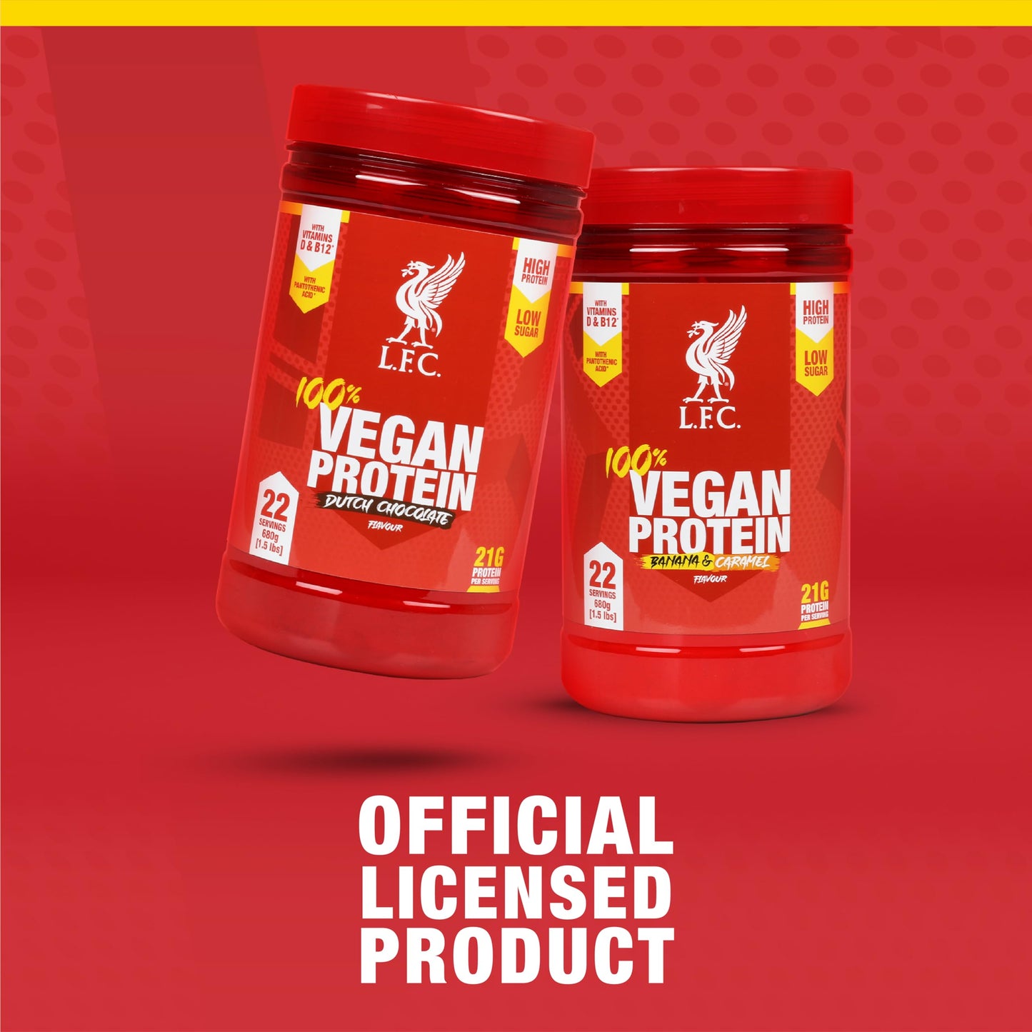 LFC Vegan Protein Powder Banana Caramel Flavour 680g 100% Vegan Protein Powder 21g High Protein,