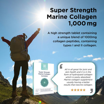 Healthspan 1,000mg Marine Collagen Complex 60 Tablets | 800mg Type I + 200mg Type II Collagen