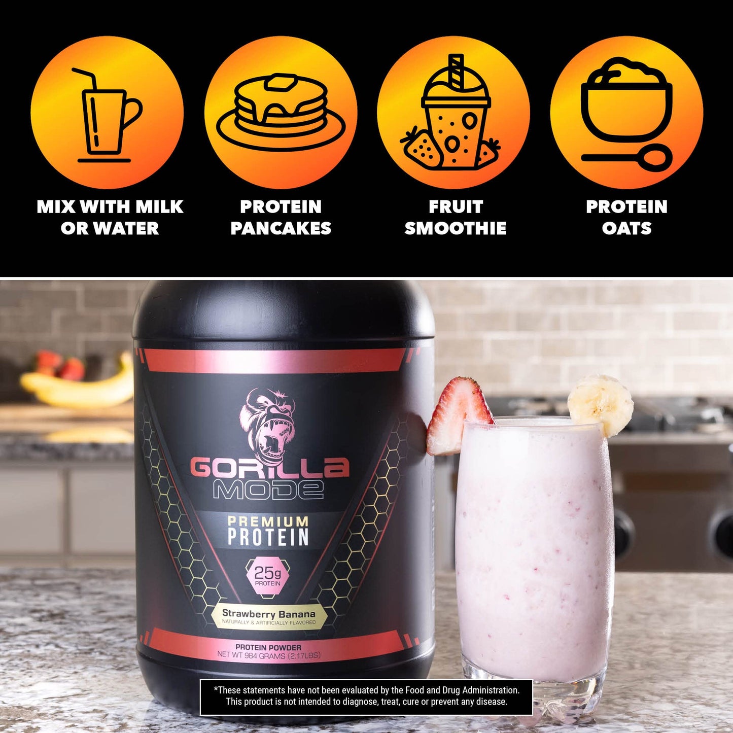 Gorilla Mode Premium Whey Protein - Chocolate Peanut Butter / 25 Grams of Whey