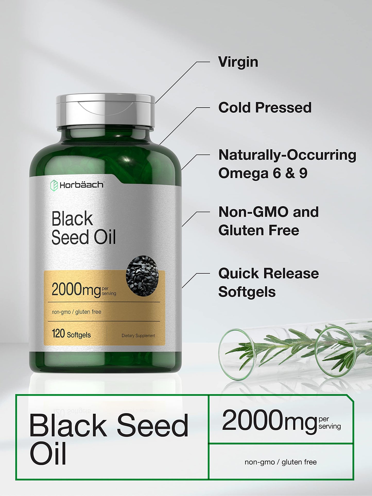 Black Seed Oil 2000mg | 120 Softgel Capsules | Cold Pressed Nigella Sativa Pills