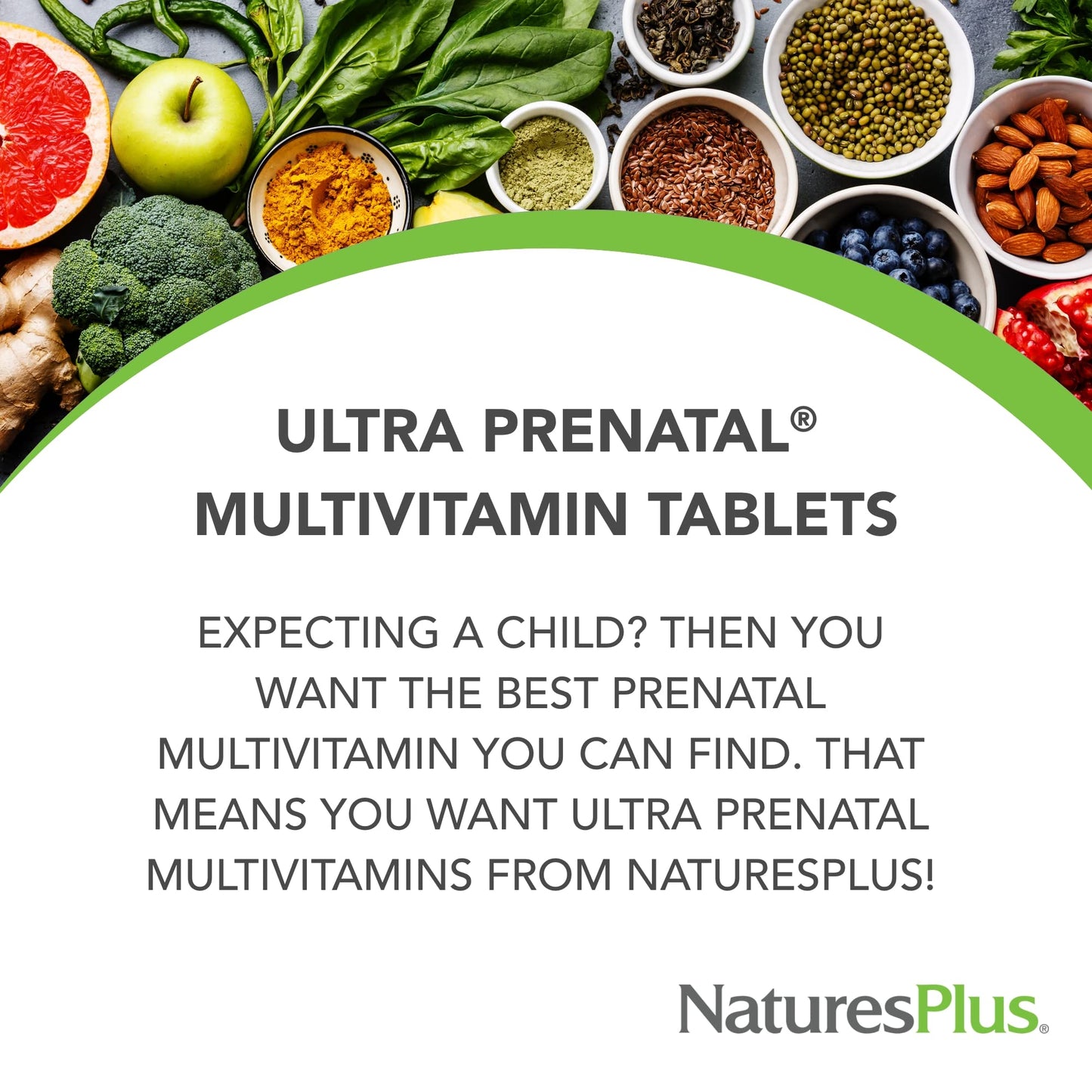 NaturesPlus Ultra Prenatal Multivitamin - 800 mcg Folate, 90 Vegetarian Tablets - Prenatal Supplement