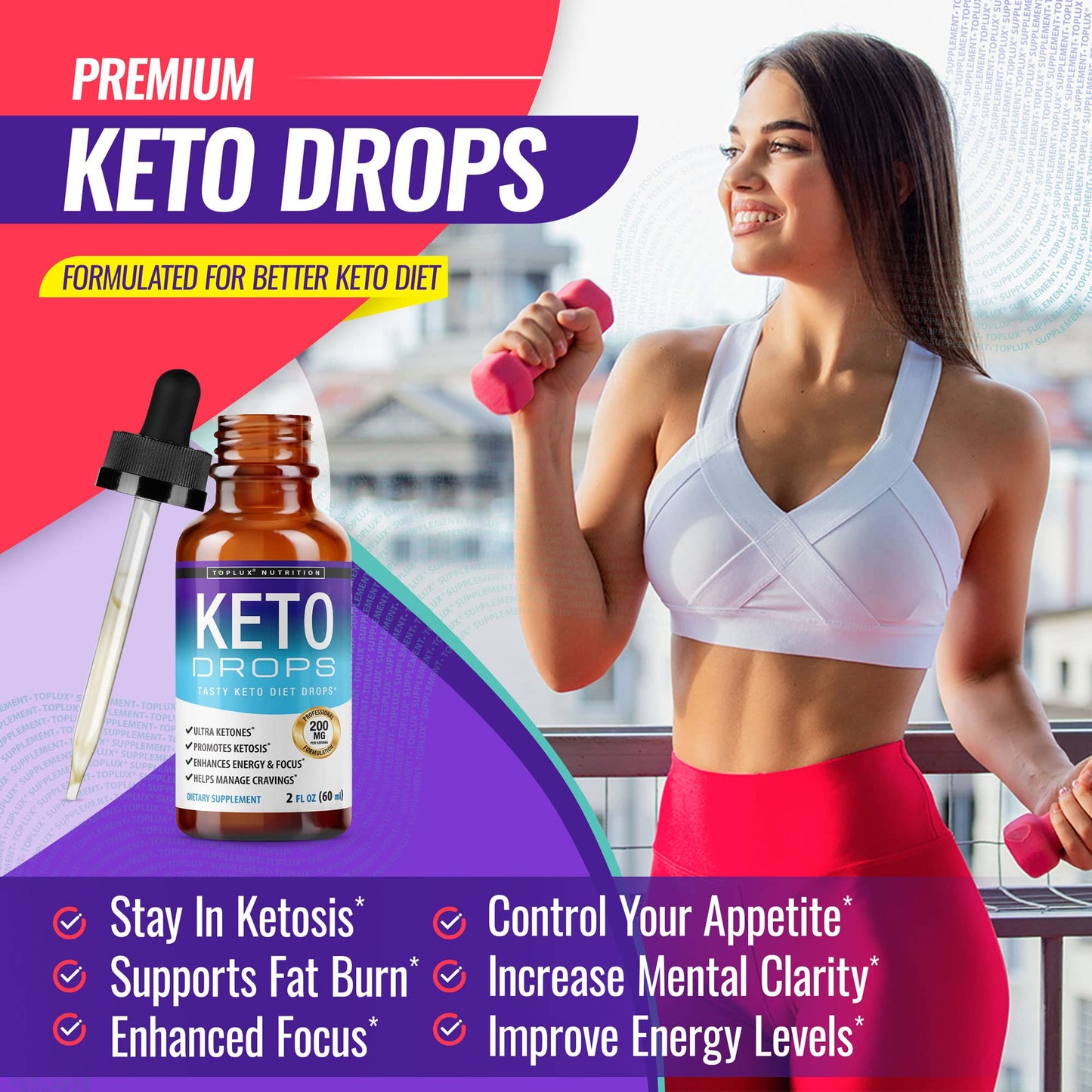 Keto Diet Drops Weight Loss Ketogenic Supplement - Premium Fat Burner Formula