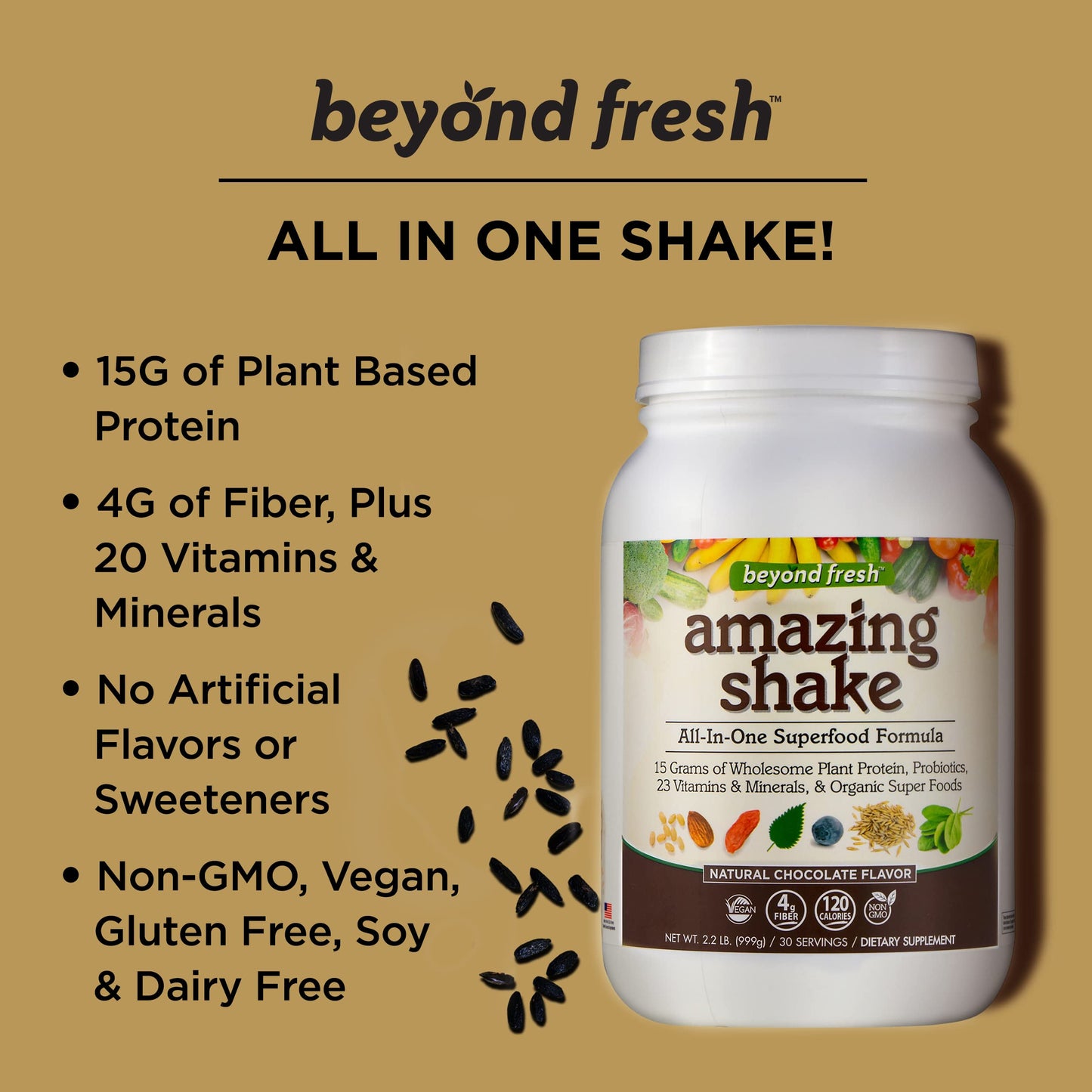 Beyond Fresh Amazing Shake, Superfood Formula, Plant Protein Based, Low Net Carbs