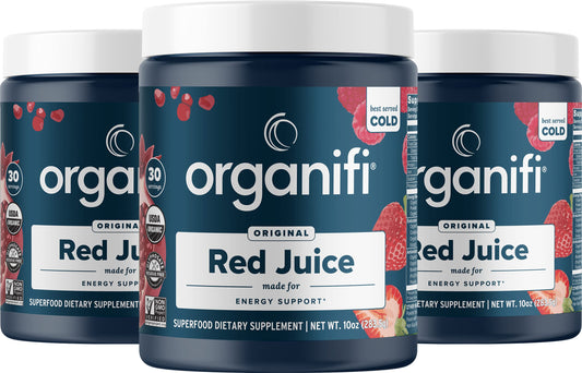 Organifi Red Juice - Vegan Energy Powder - Berry-Flavored Adaptogen Drink 