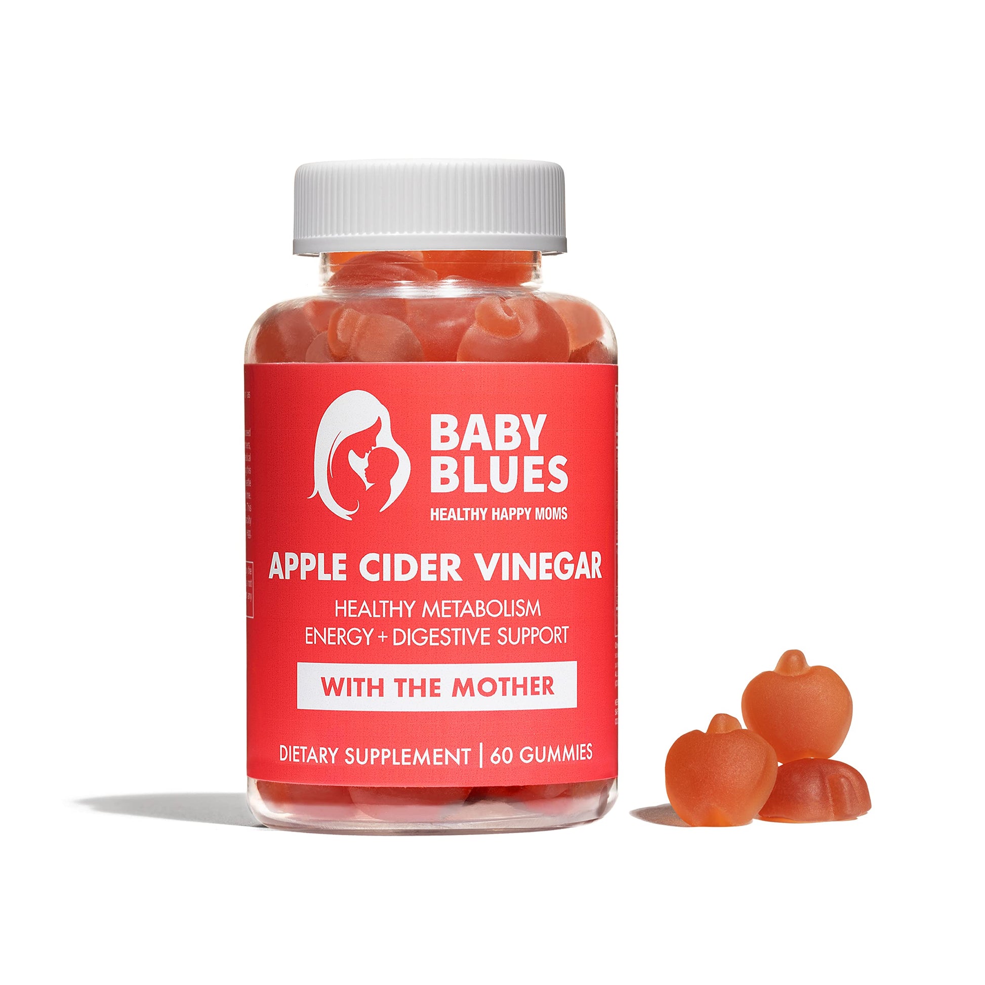 Baby Blues Apple Cider Vinegar Gummies - Vegan, Non-GMO & Gluten-Free, Postpartum Dietary Supplement