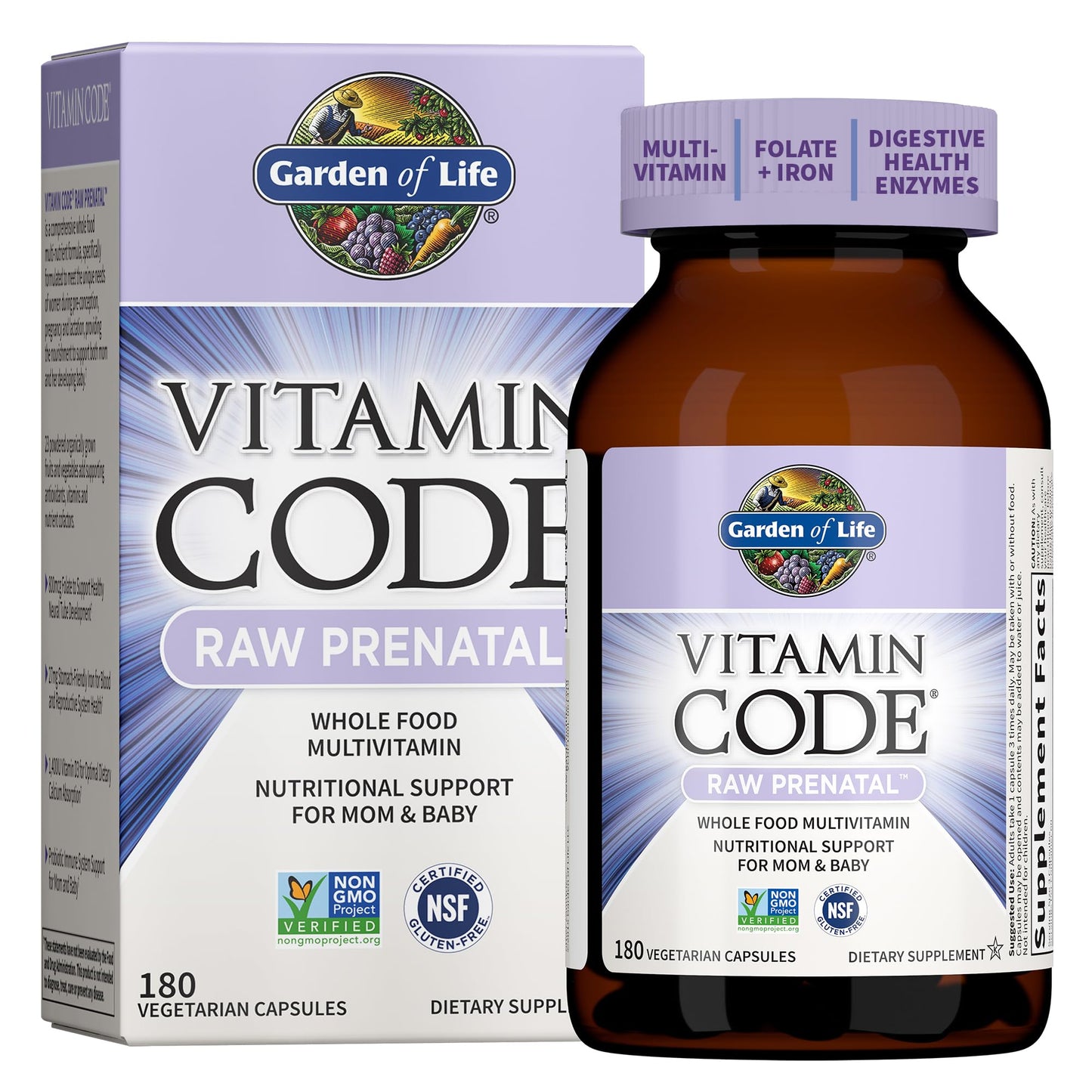 Prenatal Multivitamin for Women from Whole Foods with Biotin, Iron & Folate not Folic Acid